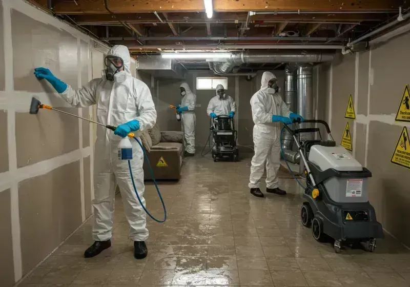 Basement Moisture Removal and Structural Drying process in Aragon, GA